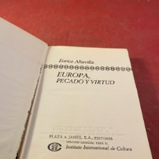 Libros: EUROPA, PECADO Y VIRTUD