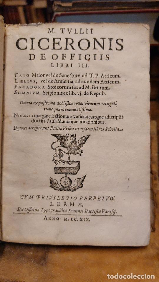 Libros: DE OFFICIIS. Libri III&hellip; - CICERON, Marco Tulio. - Foto 2