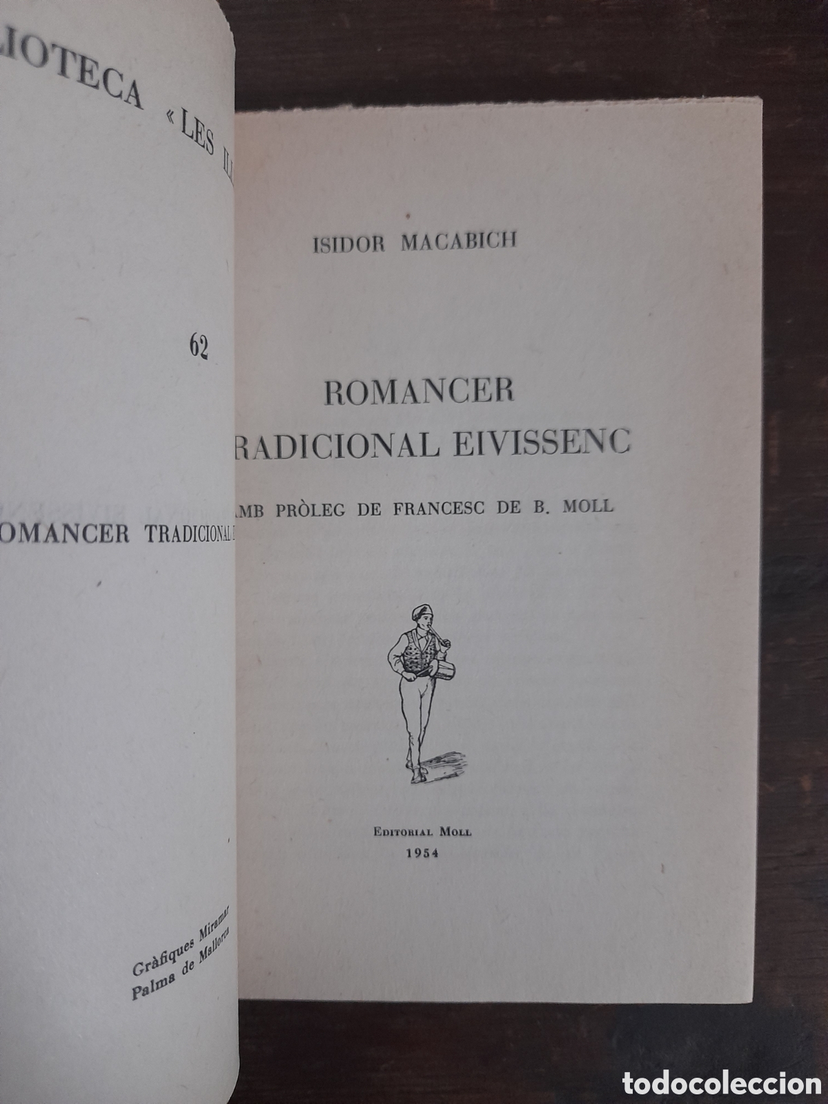 Libros: Romancer Tradicional Eivissenc, Isidor Macabich - MOLL 1954 (En catal&aacute;n) - Foto 2