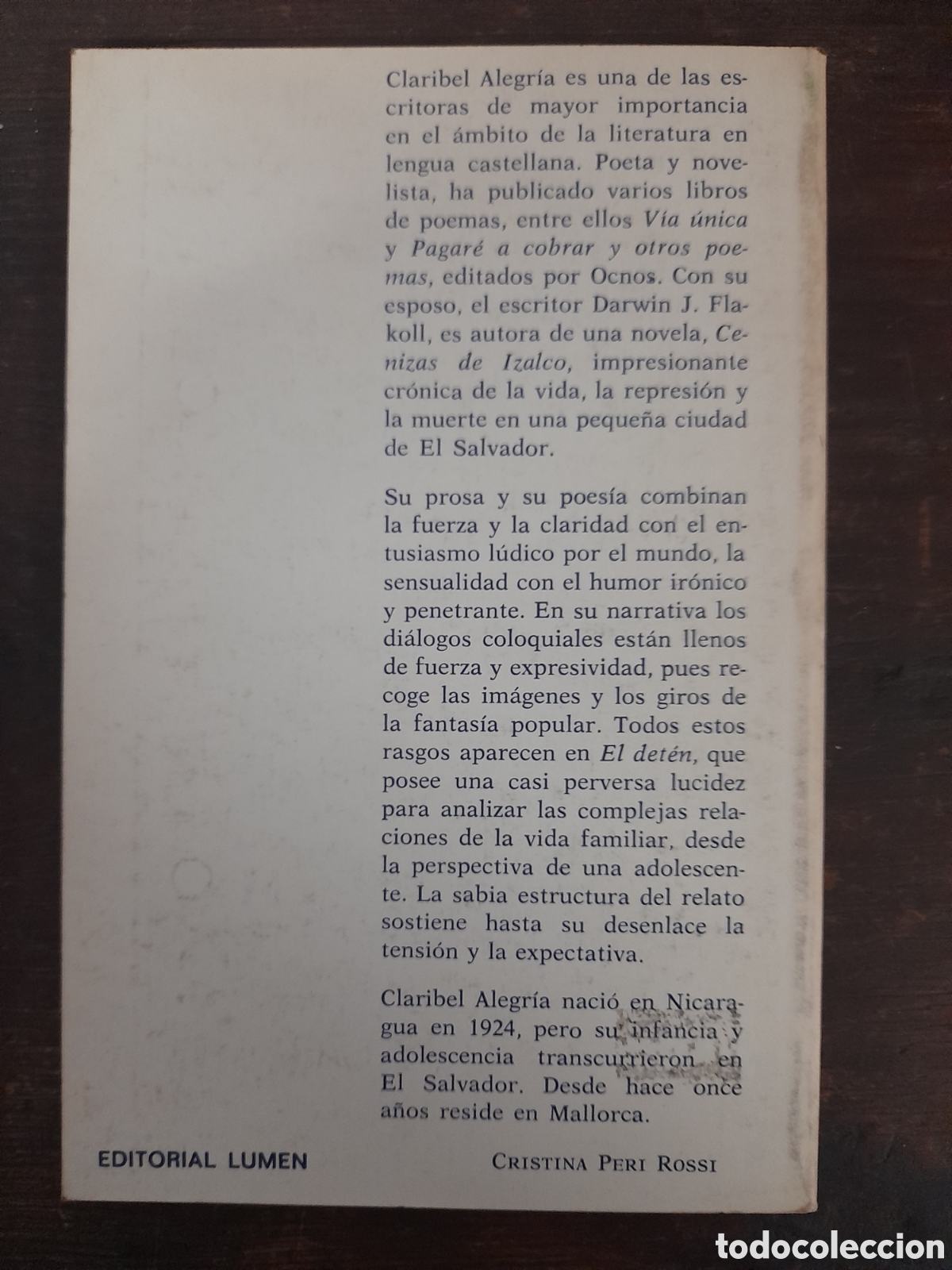 Libros: El Det&eacute;n, Claribel Alegr&iacute;a - LUMEN 1977 - Foto 3