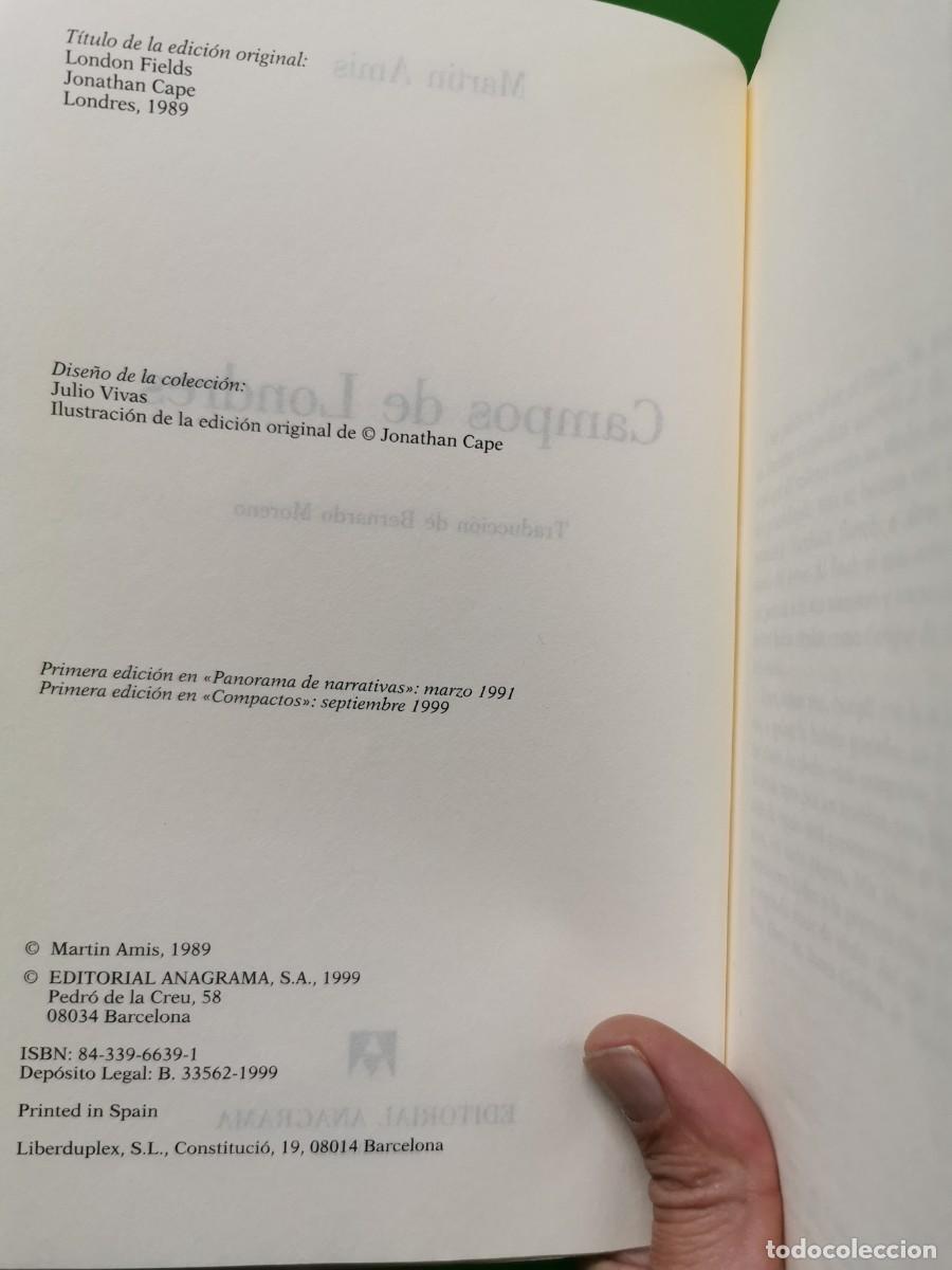 Libros: CAMPOS DE LONDRES - MARTIN AMIS - ANAGRAMA - Foto 3