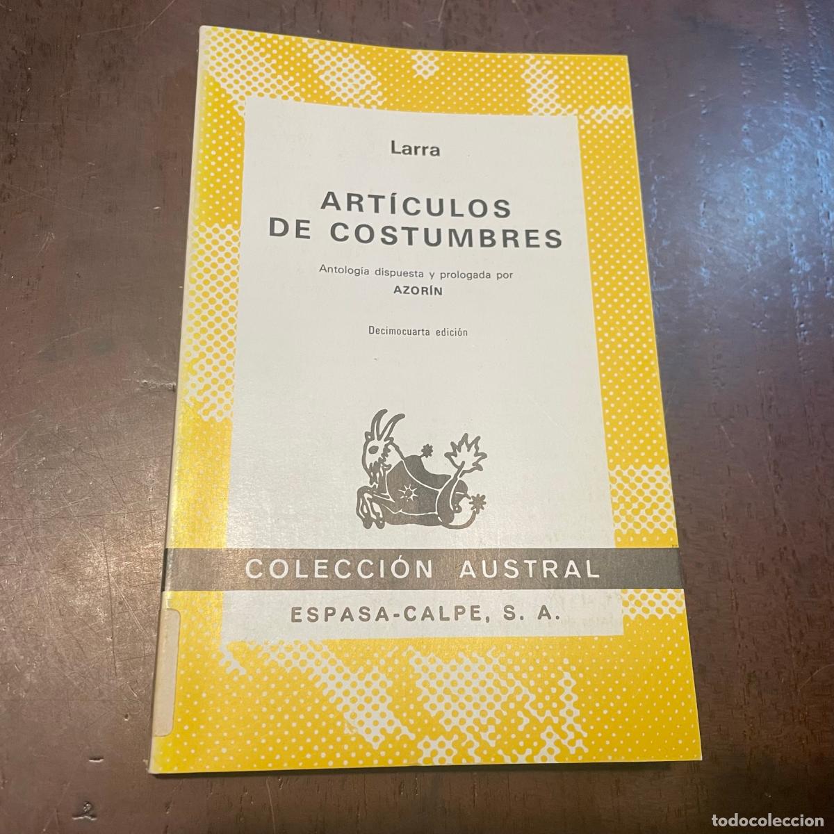 Libros: Art&iacute;culos de costumbres - Mariano Jos&eacute; de Larra - Foto 1