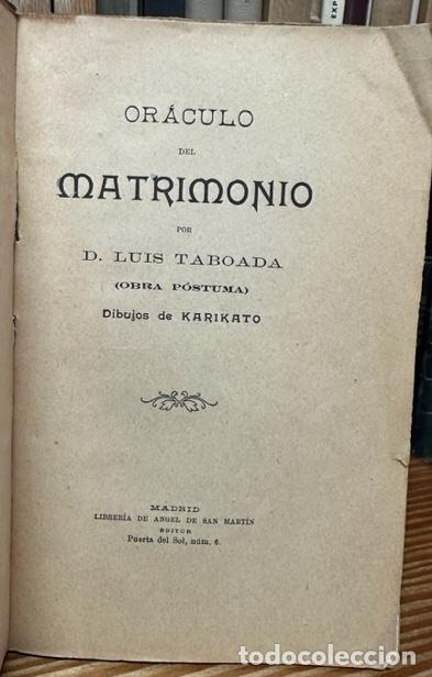 Libros: ORACULO DEL MATRIMONIO - TABOADA, Luis - Foto 1