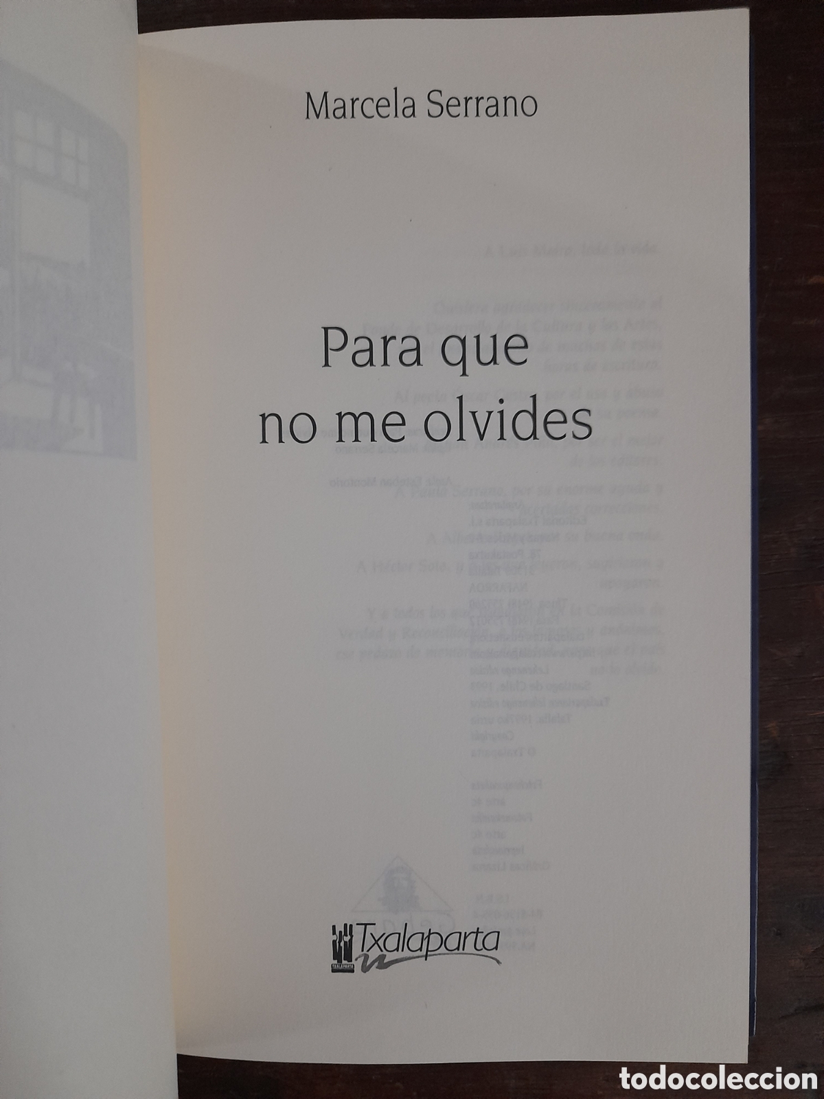Libros: Para Que No Me Olvides, Marcela Serrano - Txalaparta 1997 - Foto 2