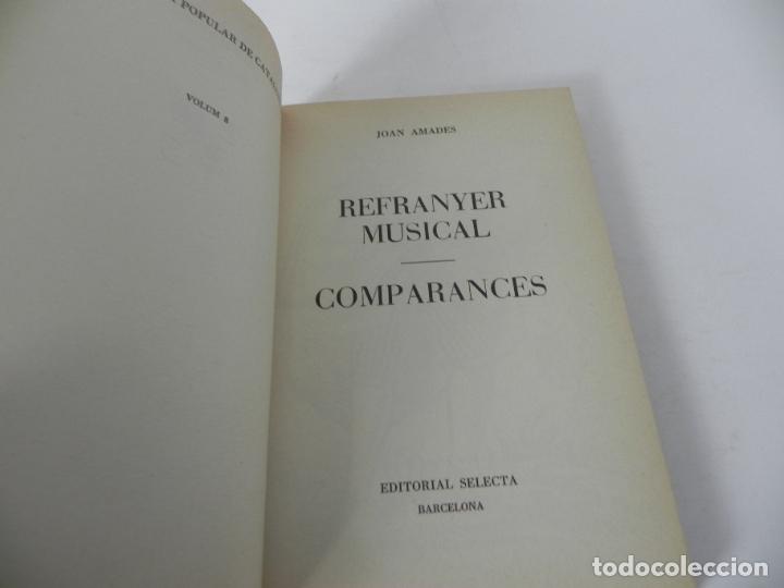 Libros: REFRANYS MUSICALS / COMPARANCES (JOAN AMADES) EDIT. SELECTA-1983 (EN CATAL&Aacute;N) - Foto 3