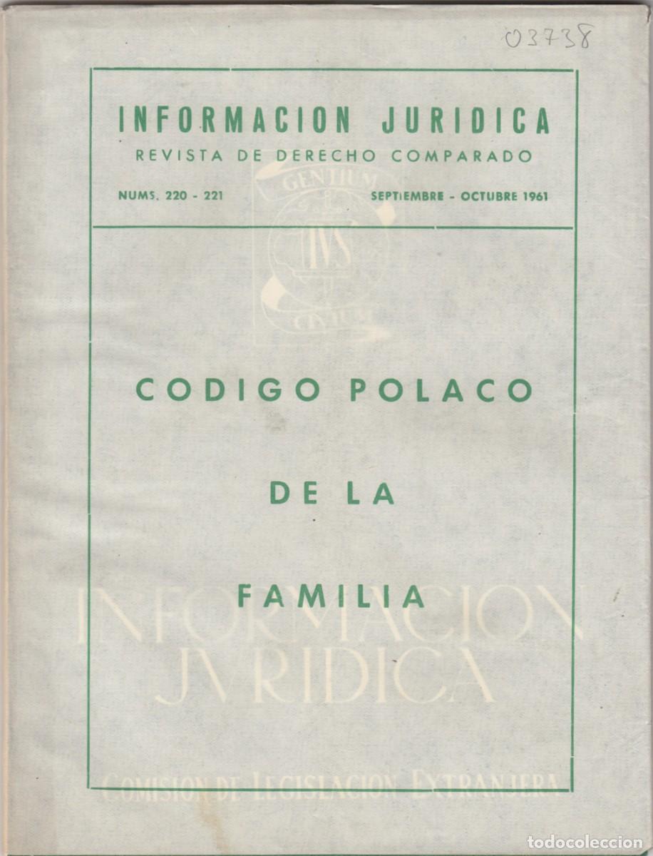 Libros: REVISTA DERECHO COMPARADO. C&Oacute;DIGO POLACO DE FAMILIA. ADA - Foto 1