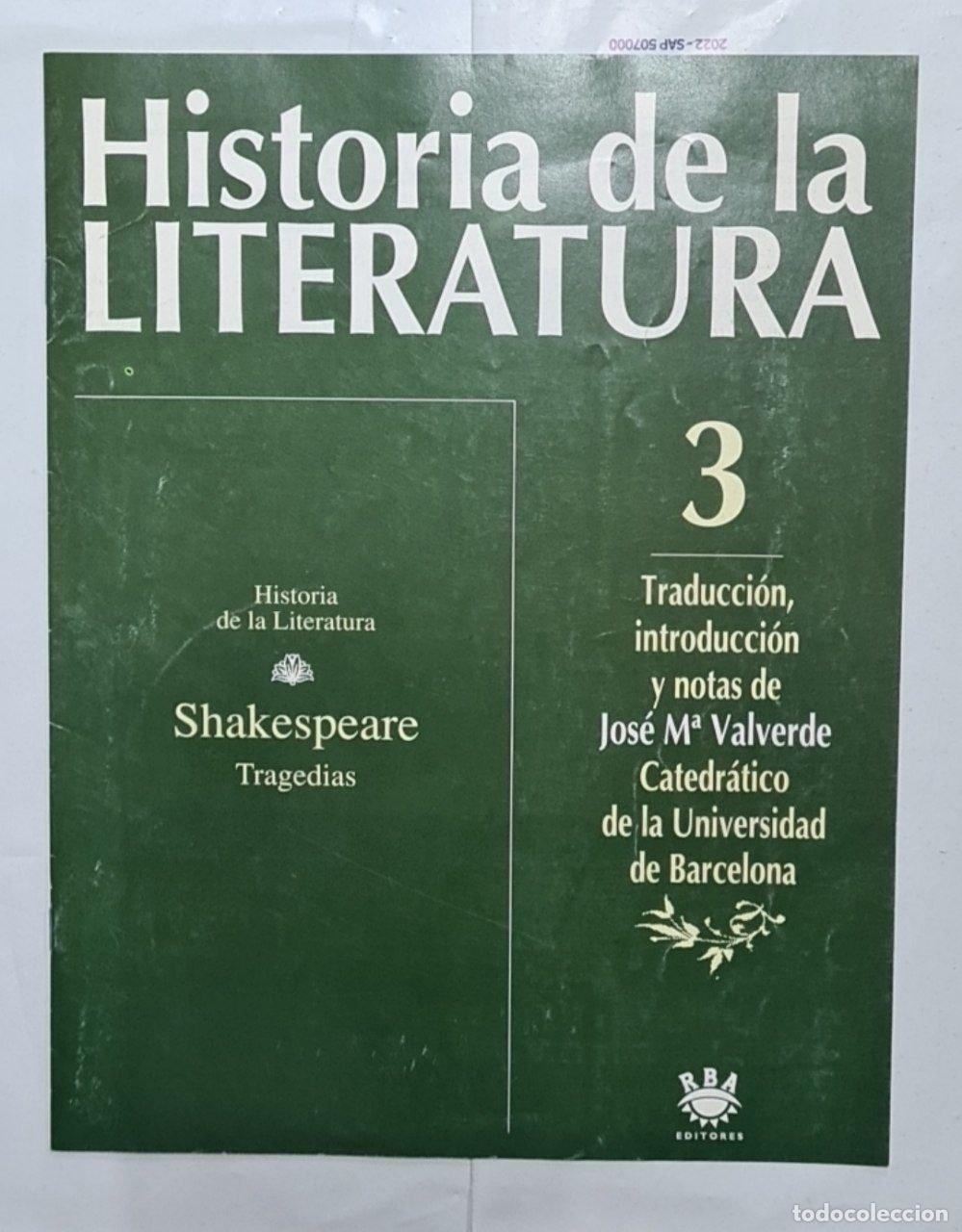 Libros: Revista Historia de la Literatura 3. Shakespeare Tragedias. - Foto 1
