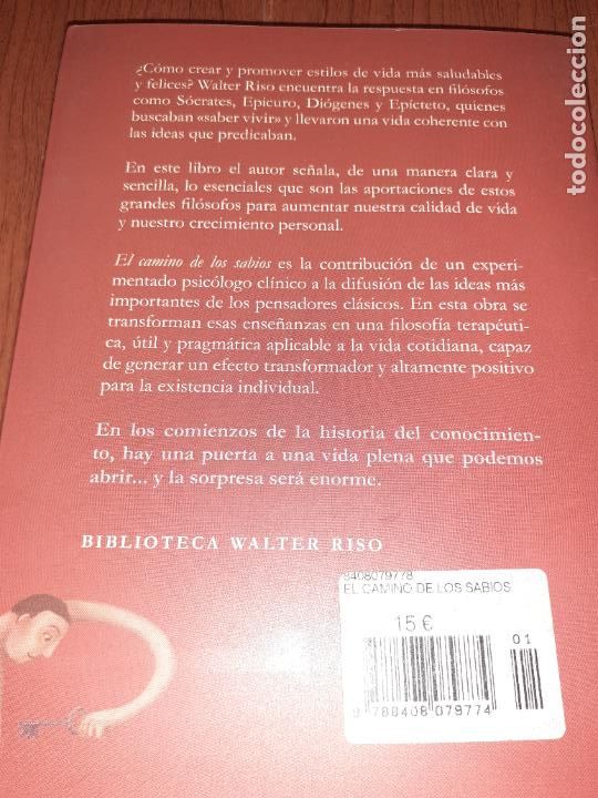 Libros: EL CAMINO DE LOS SABIOS � AUTOAYUDA - WALTER RISO - Foto 2