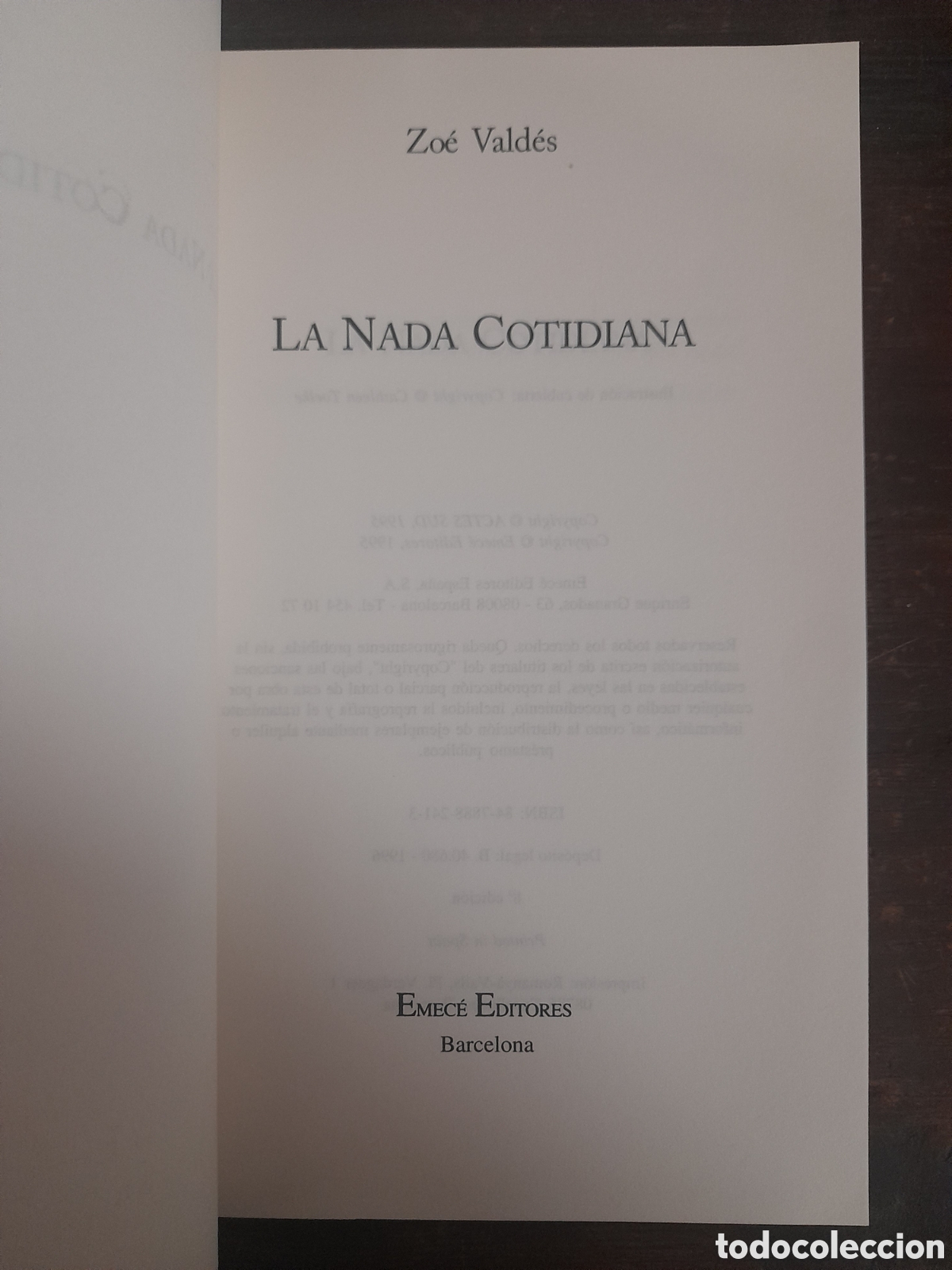 Libros: La Nada Cotidiana, Zo&eacute; Vald&eacute;s - EMECE 1996 - Foto 2
