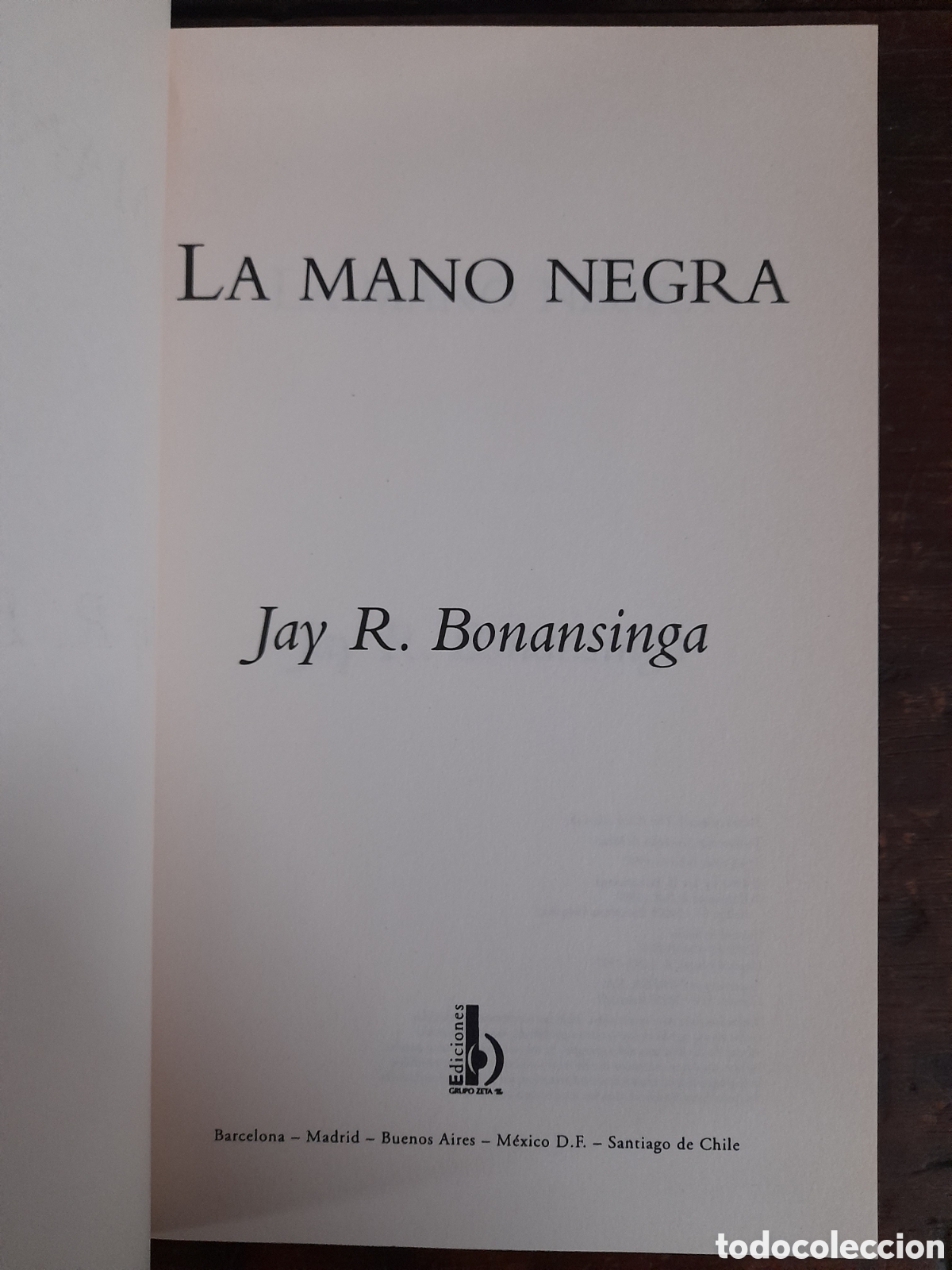 Libros: La Mano Negra, Jay R. Bonansinga - EXITO 1997 - Foto 2