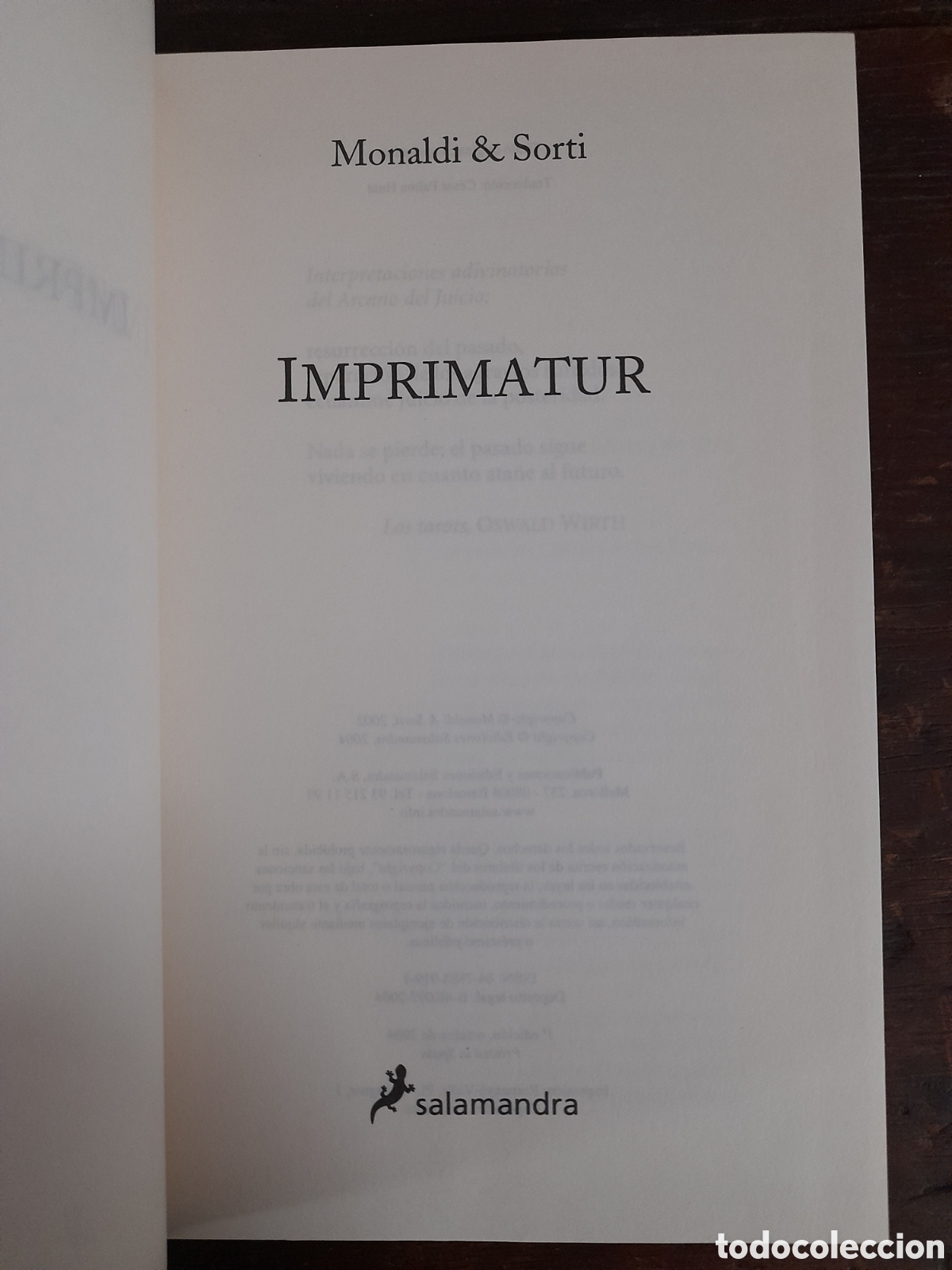 Libros: Imprimatur, Monaldi & Sorti - SALAMANDRA 2004 - Foto 2
