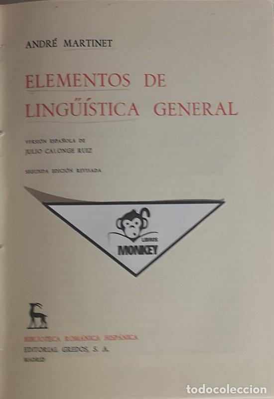 Libros: Elementos de ling&uuml;&iacute;stica general - Andr&eacute; Martinet - Foto 2