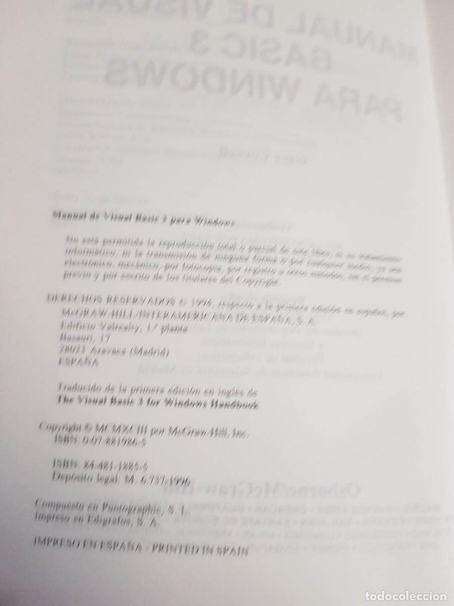 Libros: Manual de visual basic 3 para windows - Gary Cornell - Foto 3
