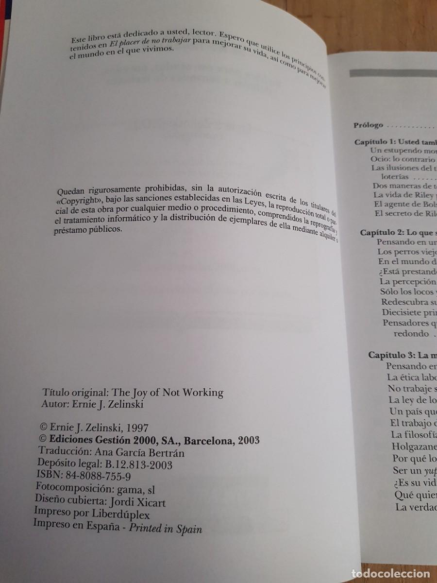 Libros: El placer de no trabajar - Ernie J. Zelinski - Foto 3