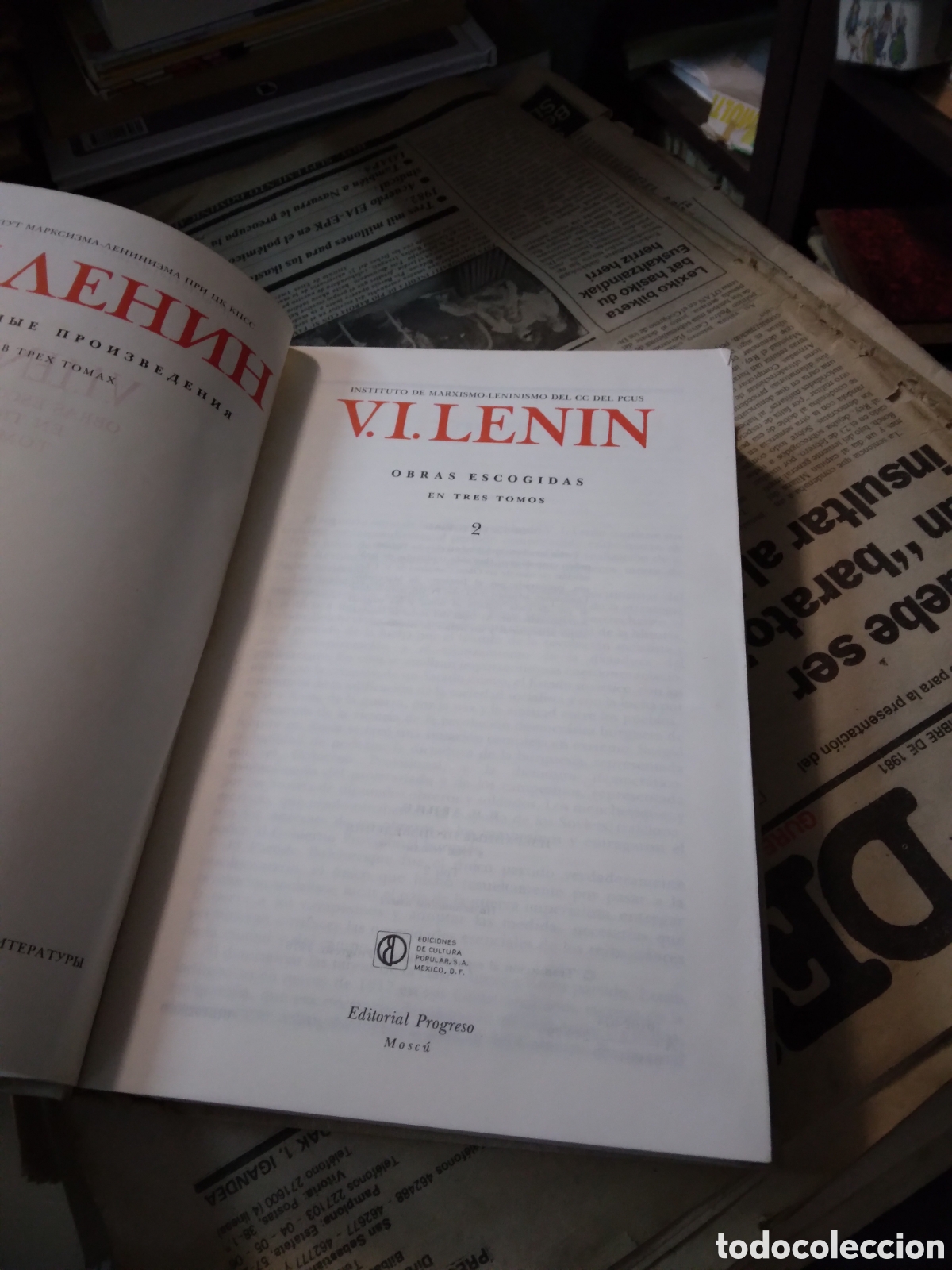 Libros: Lenin, Obras escogidas en tres tomos, tomo II, Editorial Progreso - Foto 2