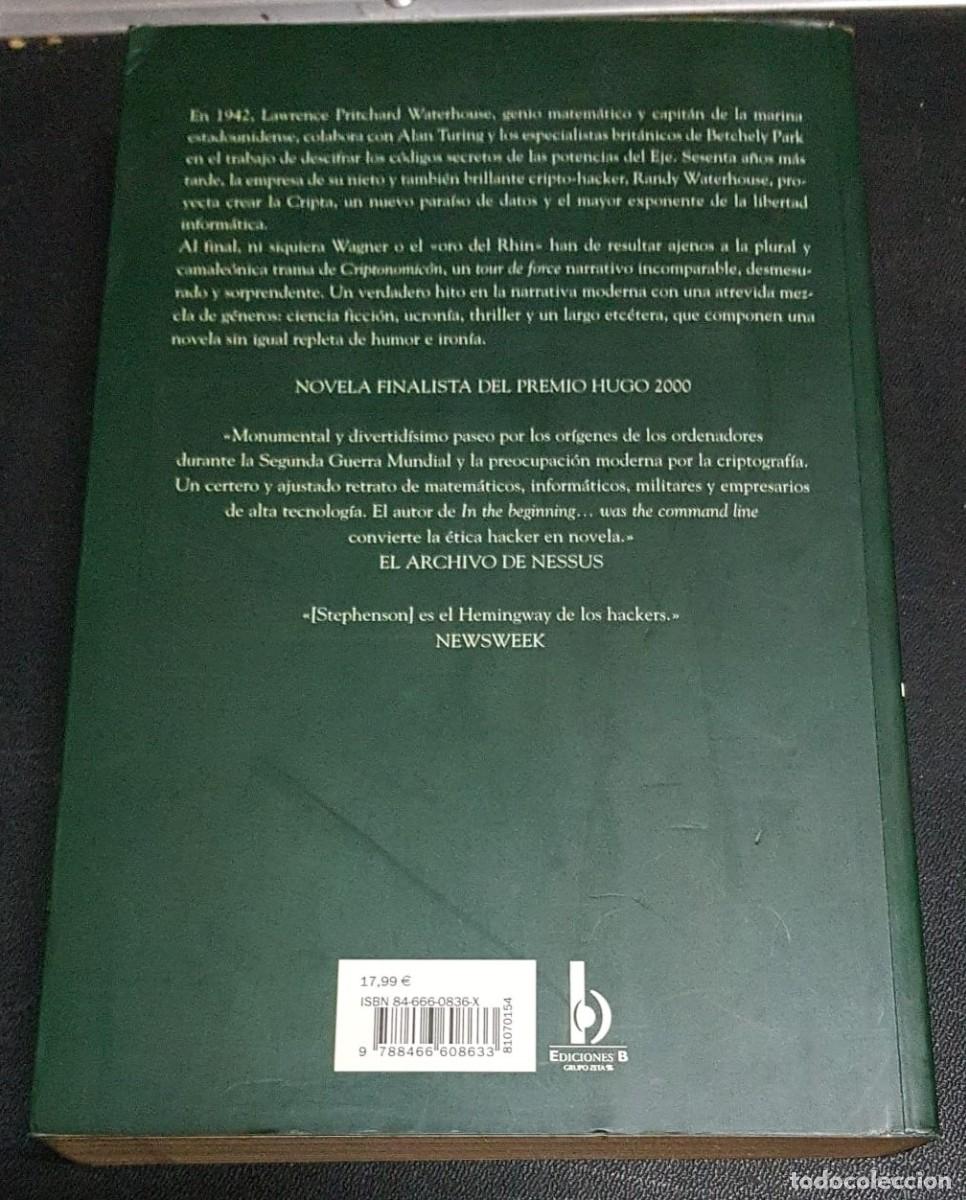 Libros: CRIPTONOMIC&Oacute;N. III EL C&Oacute;DIGO ARETUSA  -  STEPHENSON, Neal - Foto 2