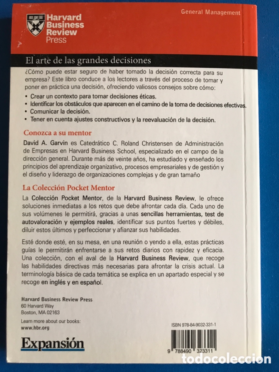 Libros: EL ARTE DE LAS GRANDES DECISIONES - Foto 2