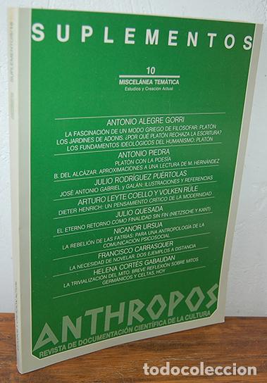 Libros: ANTHROPOS. Revista de Documentaci&oacute;n Cient&iacute;fica de la Cultura. 10 SUPLEMENTOS. Miscel&aacute;nea tem&aacute;tica - - Foto 1
