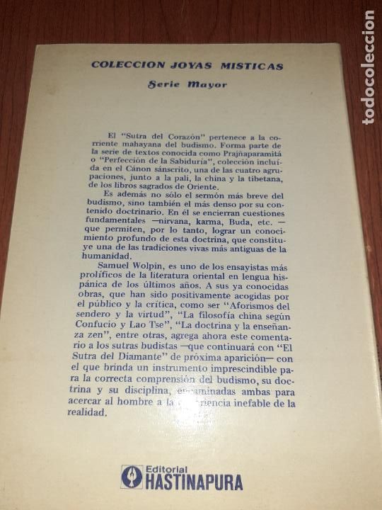 Libros: EL SUTRA DEL CORAZON � BUDISMO - VERSION DE SAMUEL WOLPIN - Foto 2
