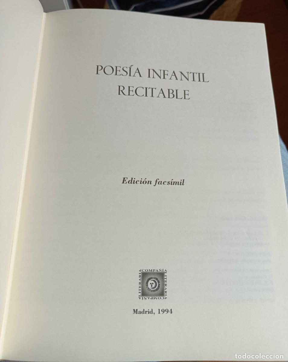 Libros: POESIA INFANTIL RECITABLE versi&oacute;n facsimil - Foto 2