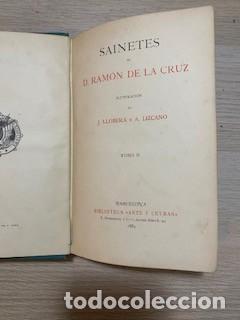 Libros: SAINETES DE D.RAMON DE LA CRUZ, DOS VOLUMENES - Foto 2