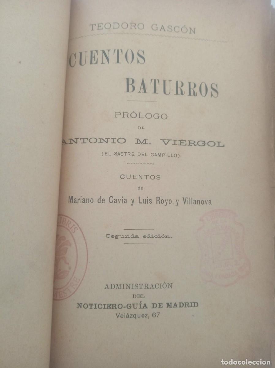 Libros: CUENTOS BATURROS ( TEODORO GASCON, 2 tomos ) - Foto 2