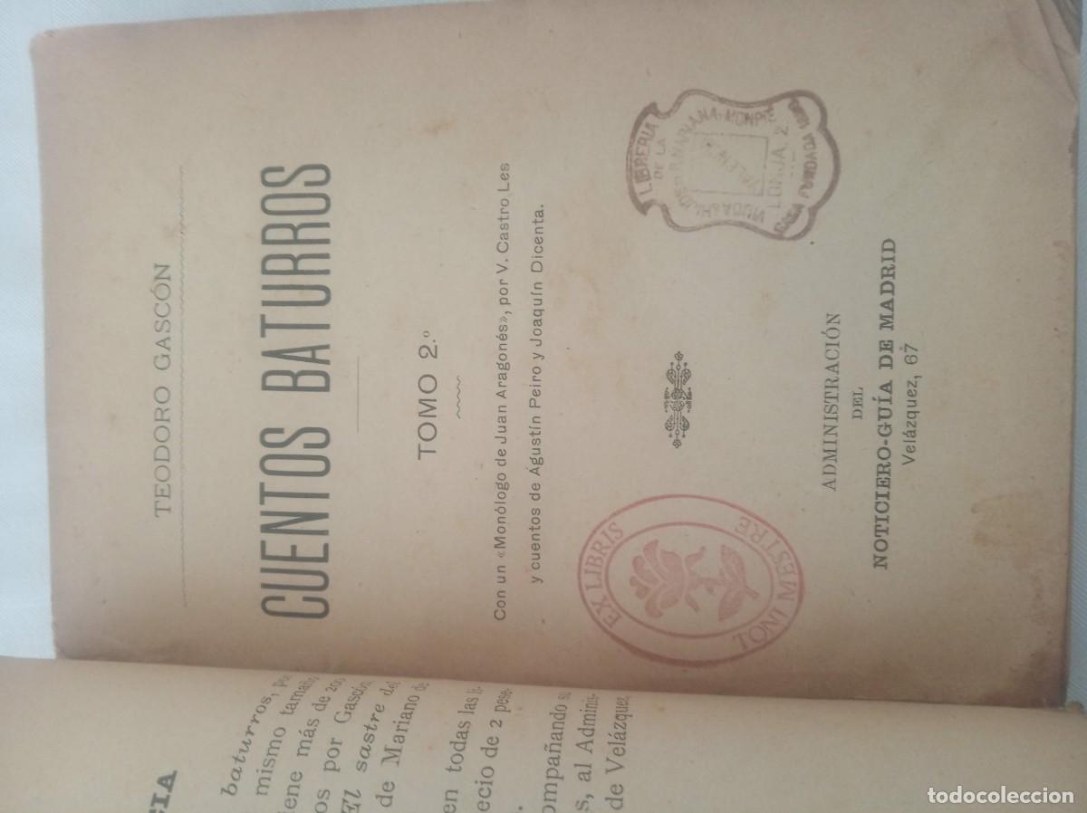 Libros: CUENTOS BATURROS ( TEODORO GASCON, 2 tomos ) - Foto 3