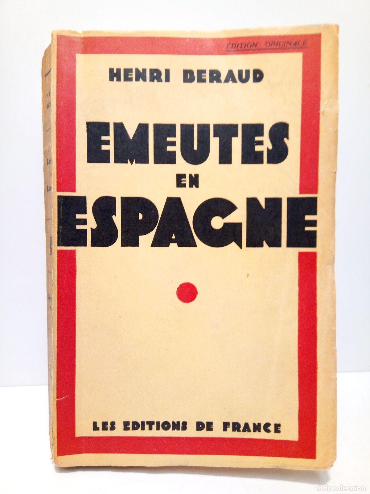 Libros: BERAUD, Henri - Emeutes en Espagne - Foto 1