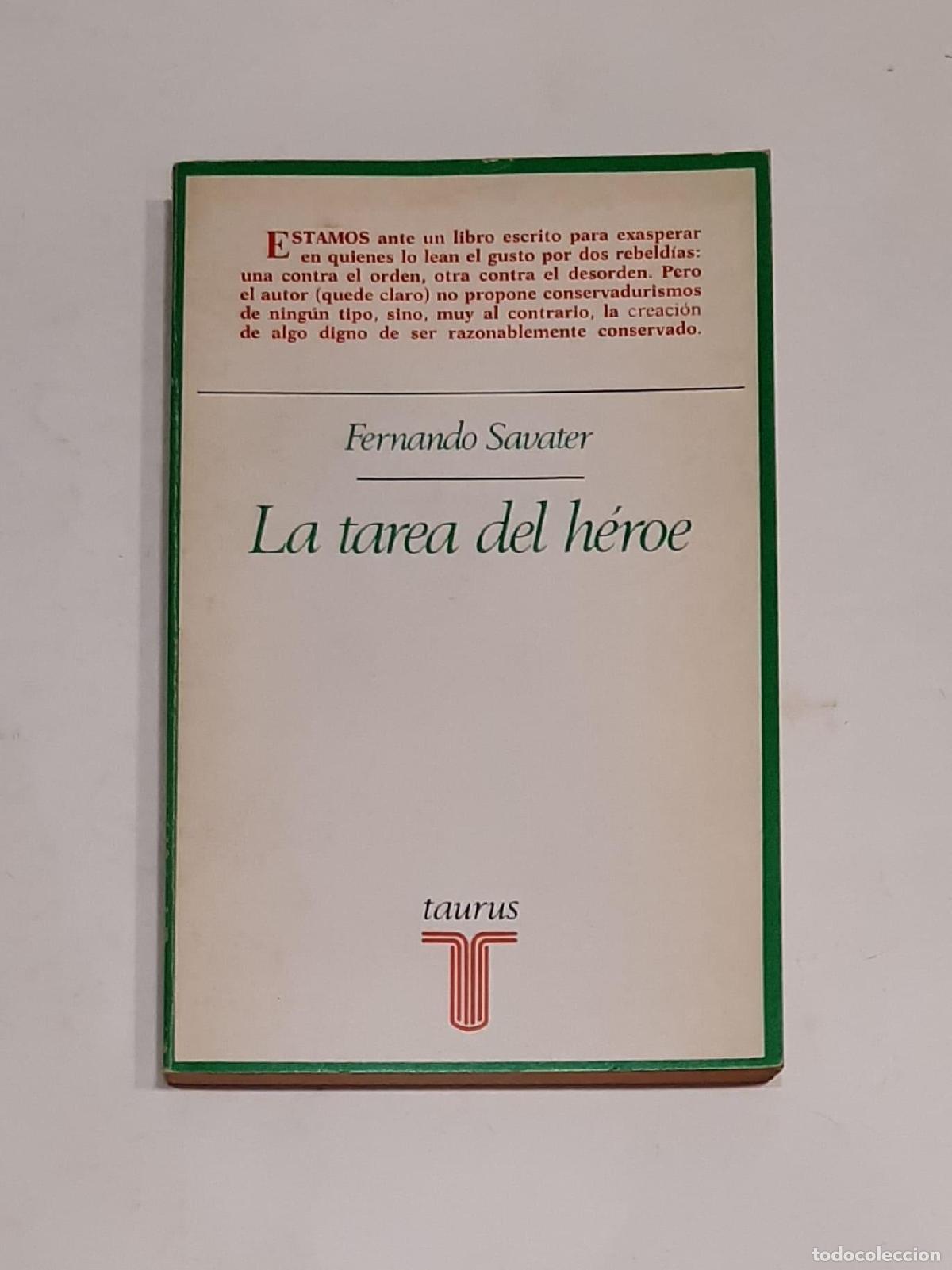 Libros: SAVATER, Fernando. - La tarea del h&eacute;roe. - Foto 1
