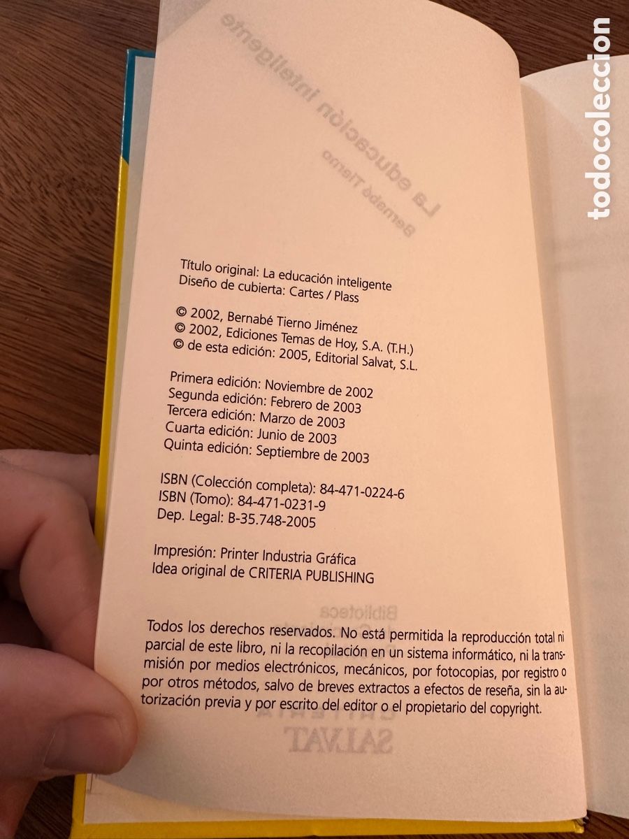 Libros: LA EDUCACI&Oacute;N INTELIGENTE / BERNAB&Eacute; TIERNO - Foto 2