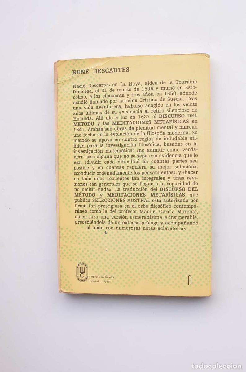 Libros: Discurso del m&eacute;todo. Meditaciones metaf&iacute;sicas - Foto 3