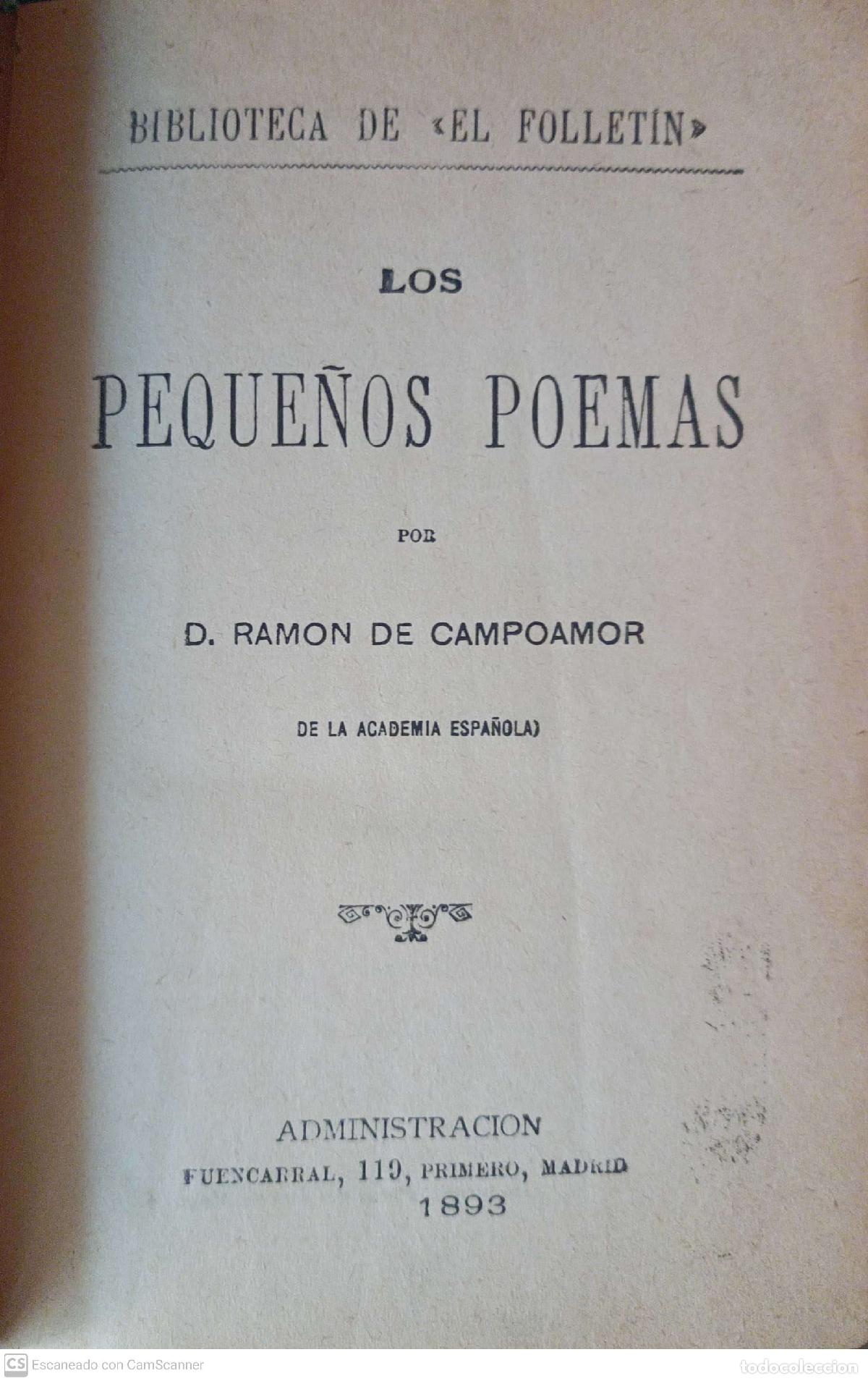 Libros: LOS PEQUE&Ntilde;OS POEMAS - D. RAM&Oacute;N DE CAMPOAMOR - Foto 1