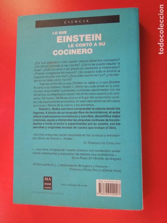 Libros: LO QUE EINSTEIN LE CONT&Oacute; A SU COCINERO - ROBERT L WOLKE 2003 - Foto 2