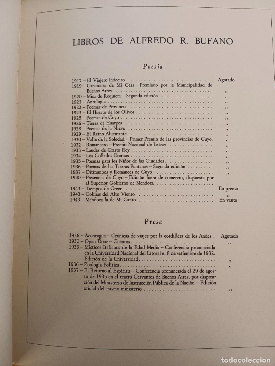 Libros: MENDOZA LA DE MI CANTO - Alfredo R. Bufano - Foto 4