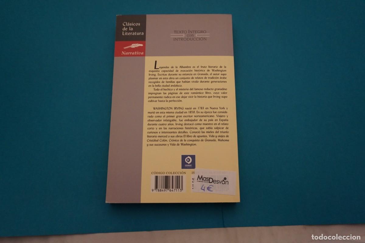 Libros: 17B/ LEYENDAS DE LA ALHAMBRA - WASHINGTON IRVING - Foto 4