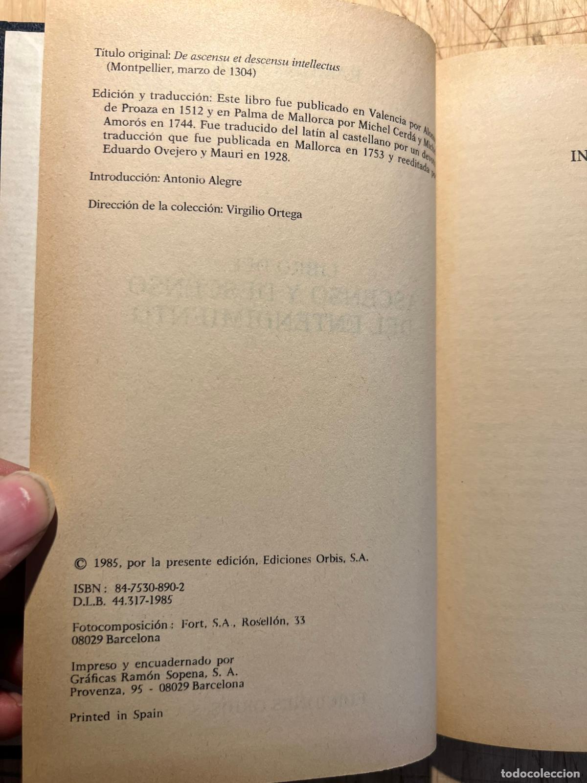 Libros: El libro del ascenso y descenso del entendimiento - Ramon Llull - Foto 4
