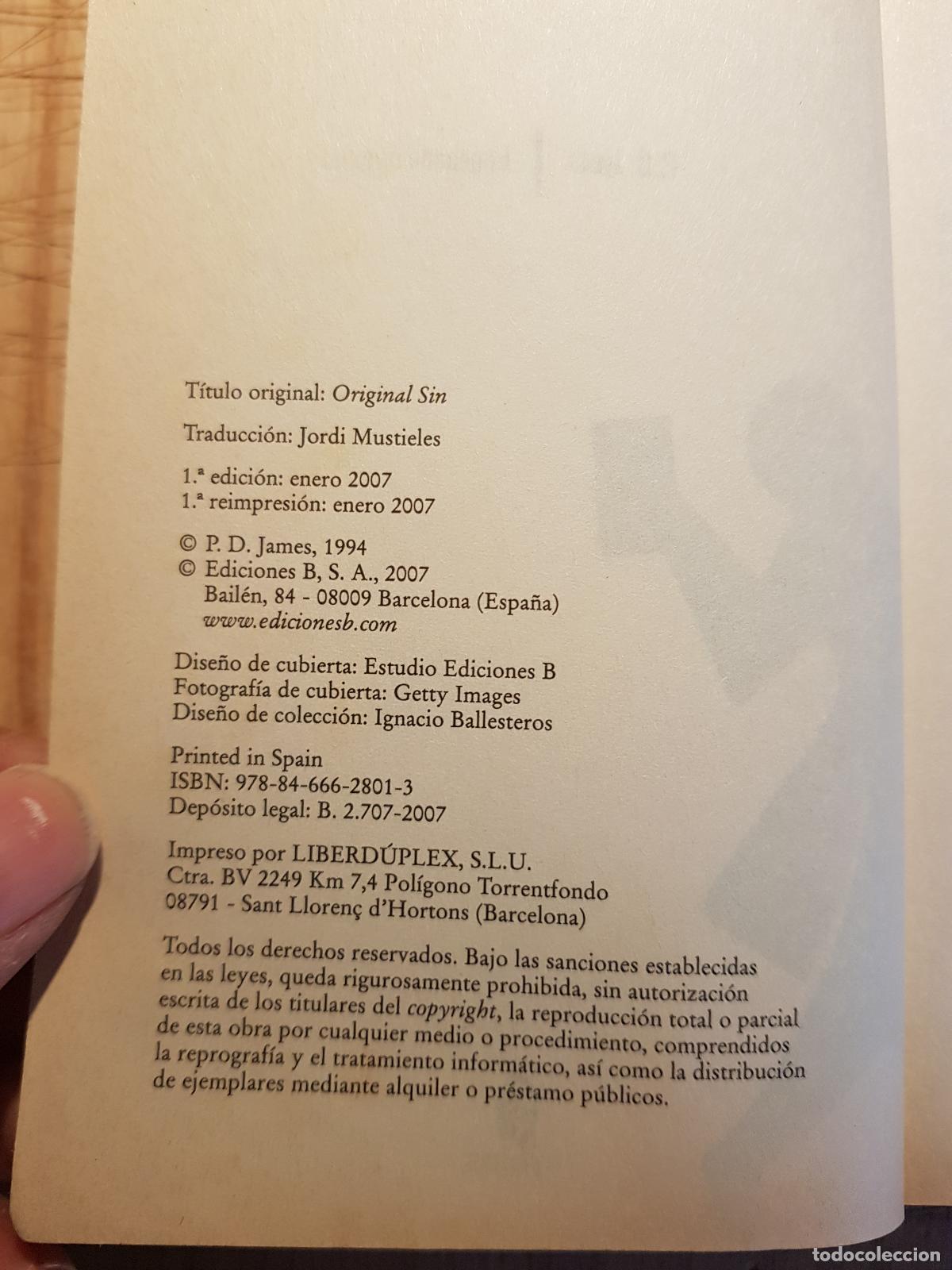 Libros: El pecado original - P. D. James - Foto 4