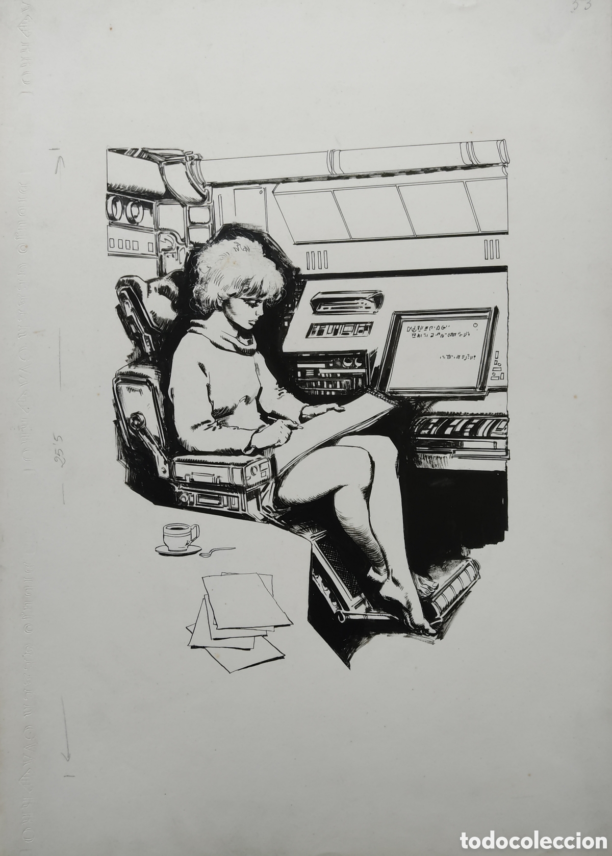 B&uuml;cher: P&aacute;gina Original Ilustraci&oacute;n Art C&oacute;mic de Luis Bermejo
