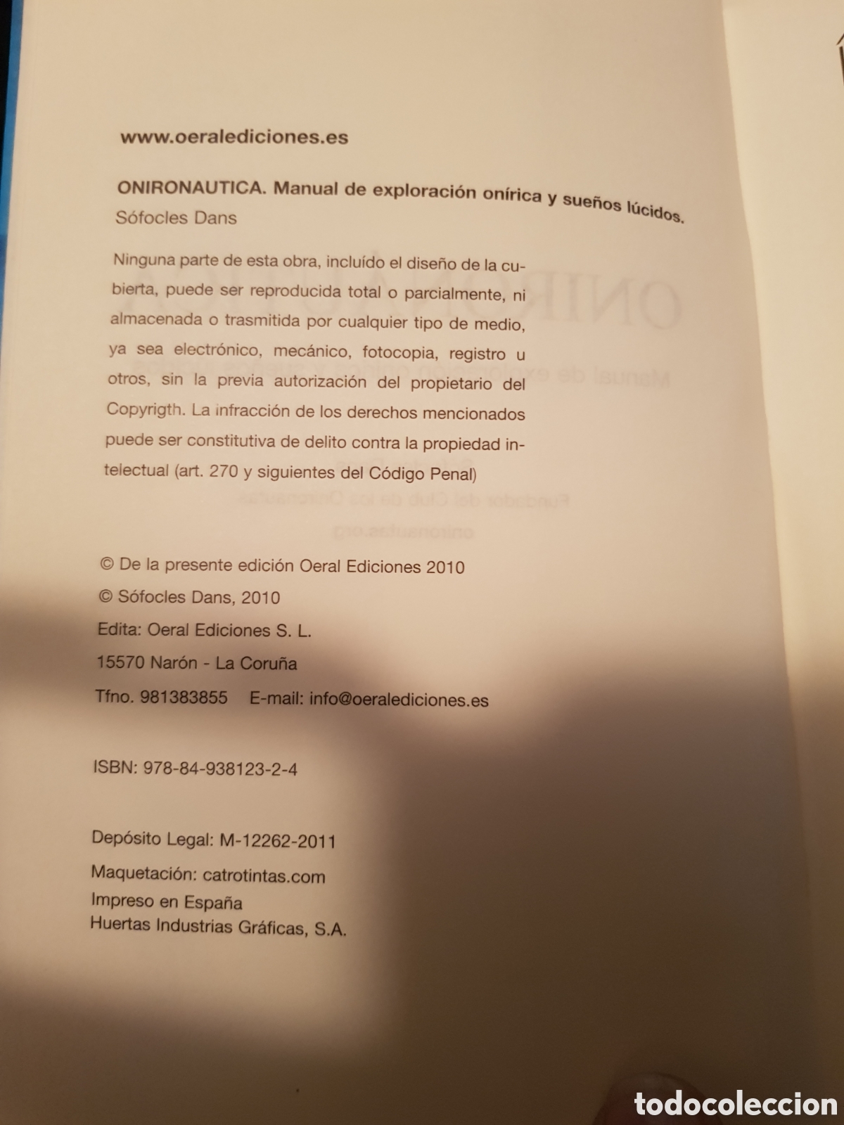 Libros: Orinautica, manual de exploraci&oacute;n y sue&ntilde;os l&uacute;cidos. S&oacute;focles Dans, 2010. - Foto 5