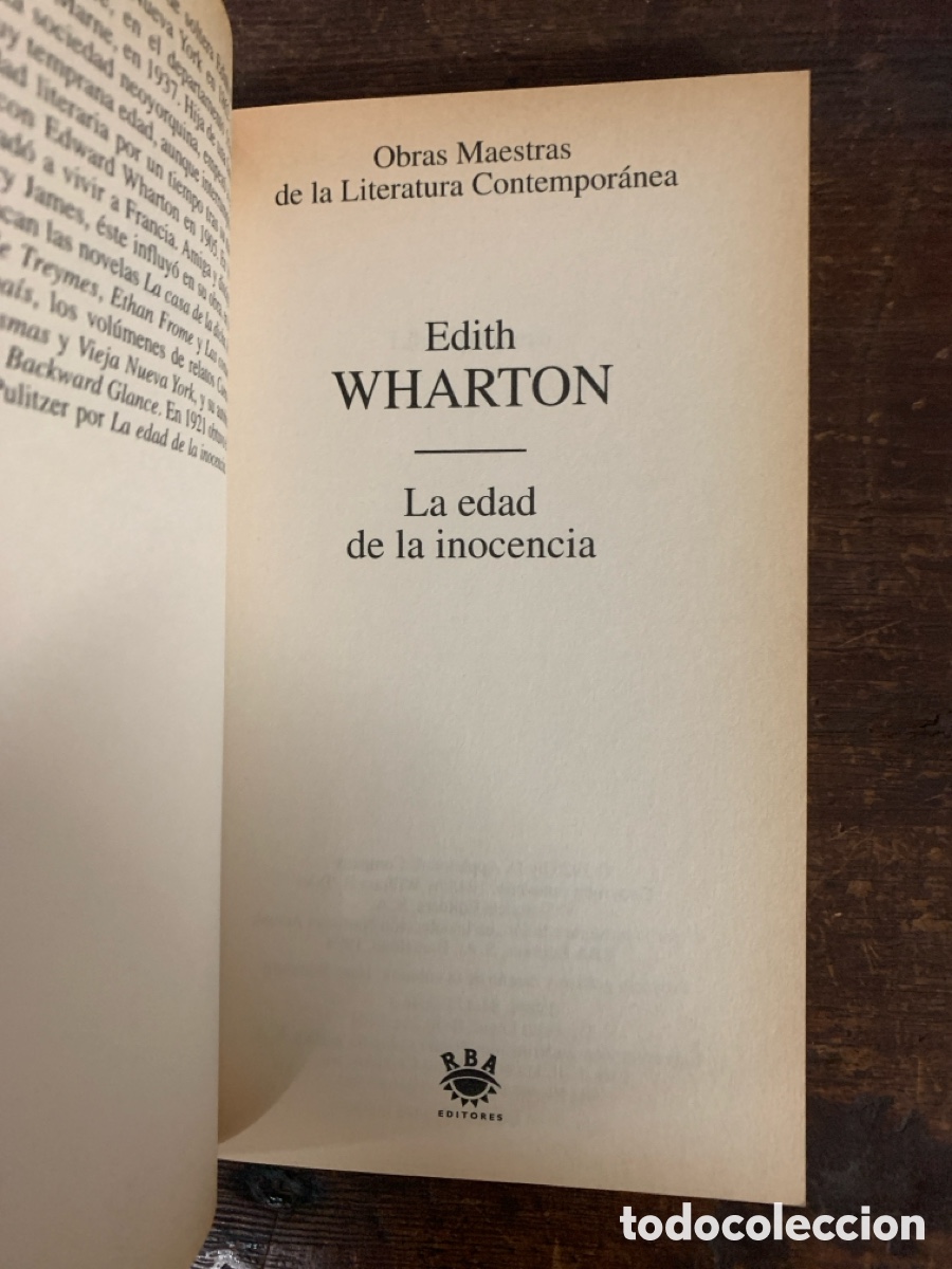 Libros: La Edad de La Inocencia, Edith Wharton - RBA 1994 - Foto 3
