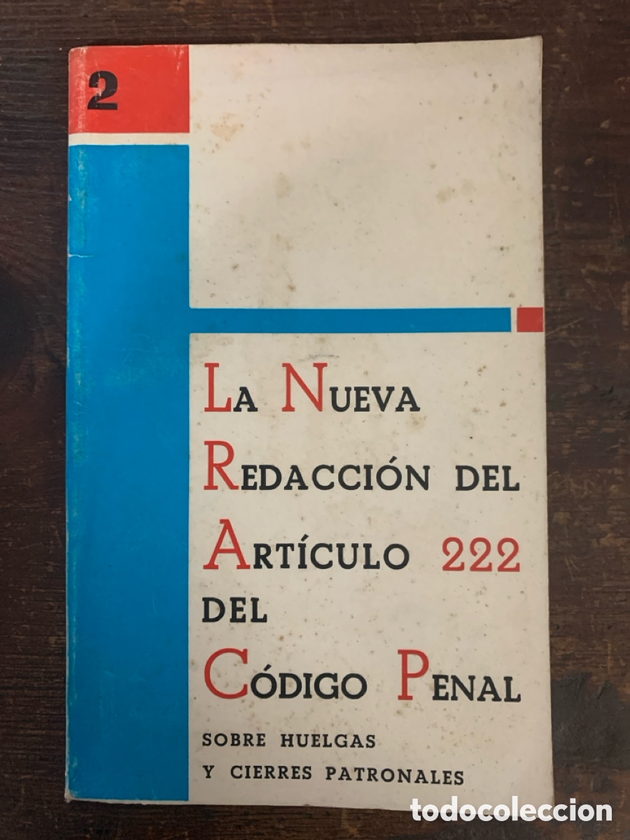 Libros: La Nueva Redacci&oacute;n Del Art&iacute;culo 222 Del C&oacute;digo Penal - MADRID 1966 - Foto 1