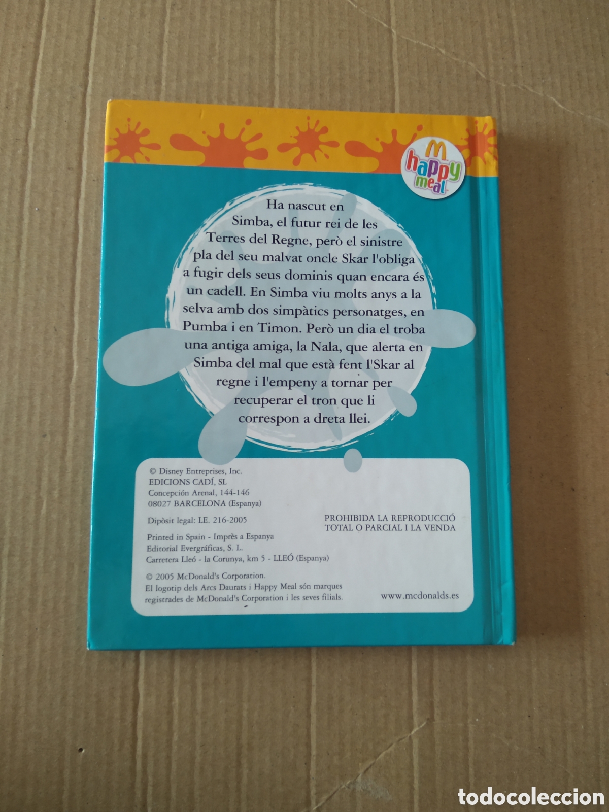 Libros: LIBRO EL REY LEON DISNEY MCDONALDS HAPPY MEAL EN CATALAN - Foto 2