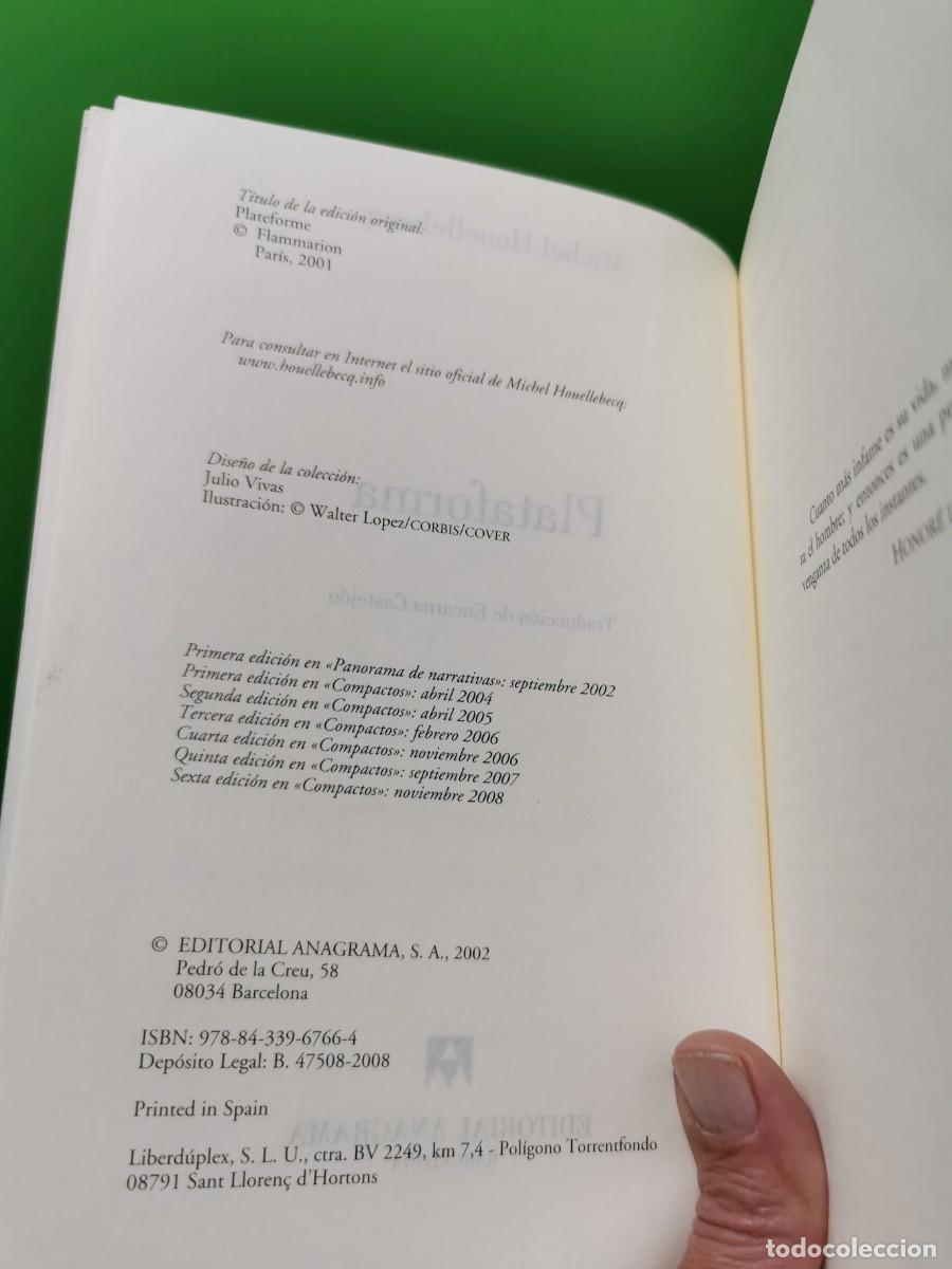 Libros: MICHEL HOUELLEBECQ. PLATAFORMA. ANAGRAMA - Foto 4