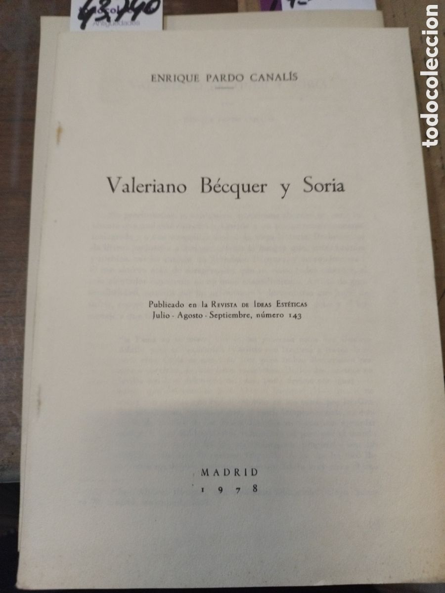 Libros: VALERIANO BECQUER Y SORIA - PARDO CANALIS,Enrique - Foto 1