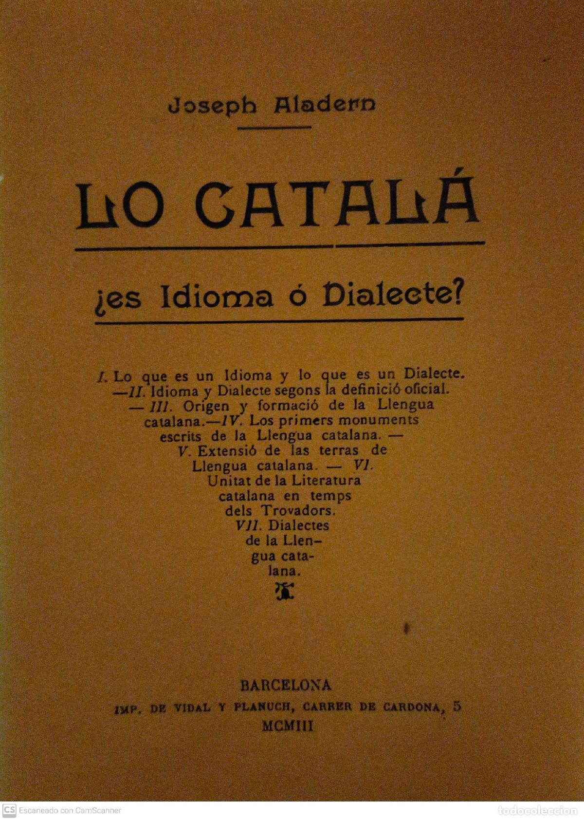 Libros: Lo catal&aacute; &iquest;es idioma o dialecte? - Joseph Aladern - Foto 1