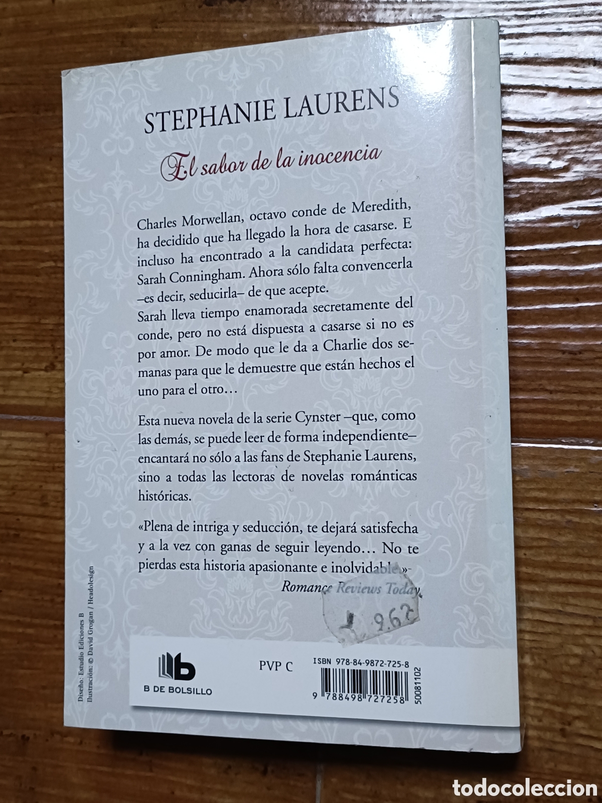 Libros: Libro El Sabor de la Inocencia -Stephanie Laurens- Ediciones B 1&deg; Edici&oacute;n 2.007 - Foto 2