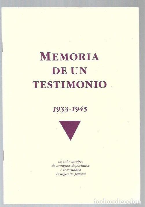 Libros: MEMORIA DE UN TESTIMONIO 1933-1945 - VARIOS - Foto 1