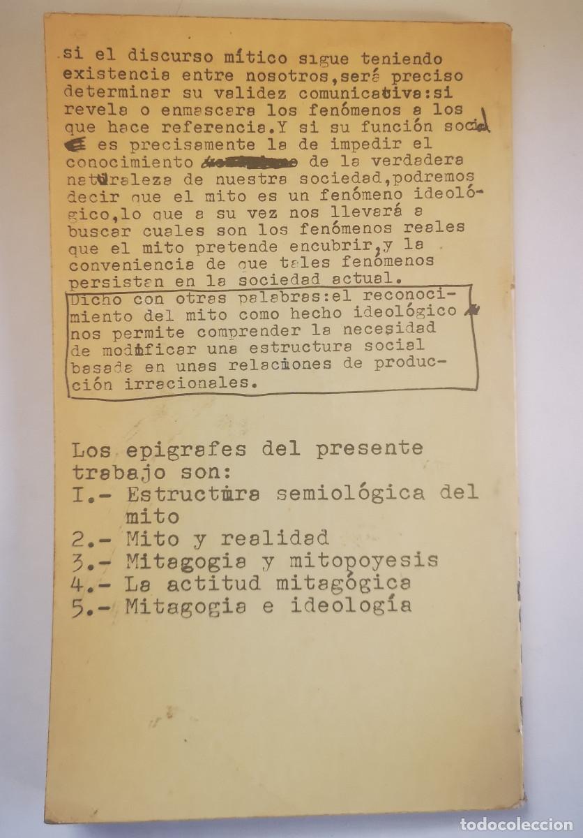 Libros: MITO E IDEOLOGIA - Ludolfo Paramio - Edi. COMUNICACI&Oacute;N serie B 1971 - Foto 2