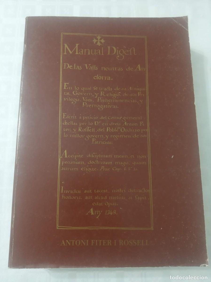 Libros: MANUAL DIGEST ( ANTONI FITER I ROSSELL ) - Foto 1