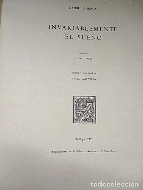 Libros: ALBERCA, Gabriel. - INVARIABLEMENTE EL SUE&Ntilde;O. - Foto 3